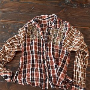 Plaid Button-Up Women's Top
